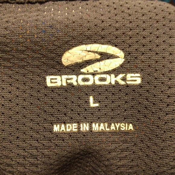 Brooks tshirt mens L Large gray runing shoes long sleeve polyester crew neck - Picture 5 of 9